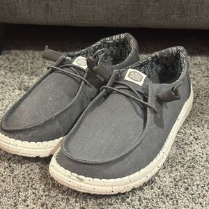 Hey Dude Women’s Wendy Stretch Canvas Dark Gray Casual Shoes - Women’s Size 6